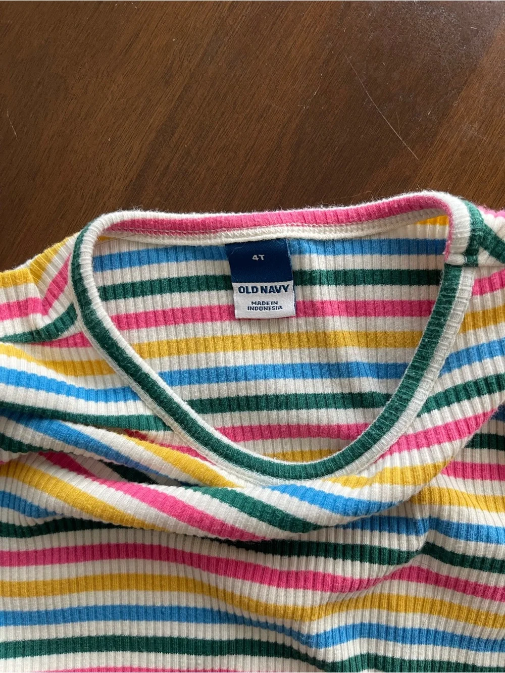 Old Navy Multicolor Striped Ribbed Long-Sleeve Tee